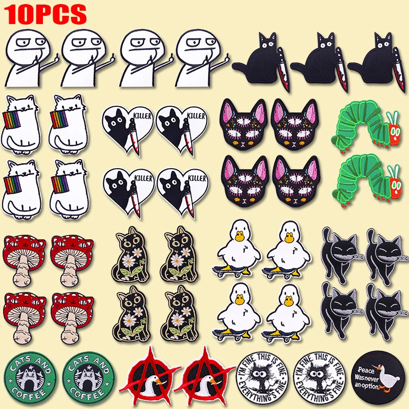Diseños de parches bordados de animales y personajes