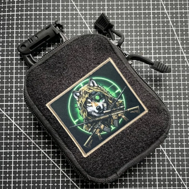 Parche táctico militar de lobo con velcro para mochila y ropa - imagen 5