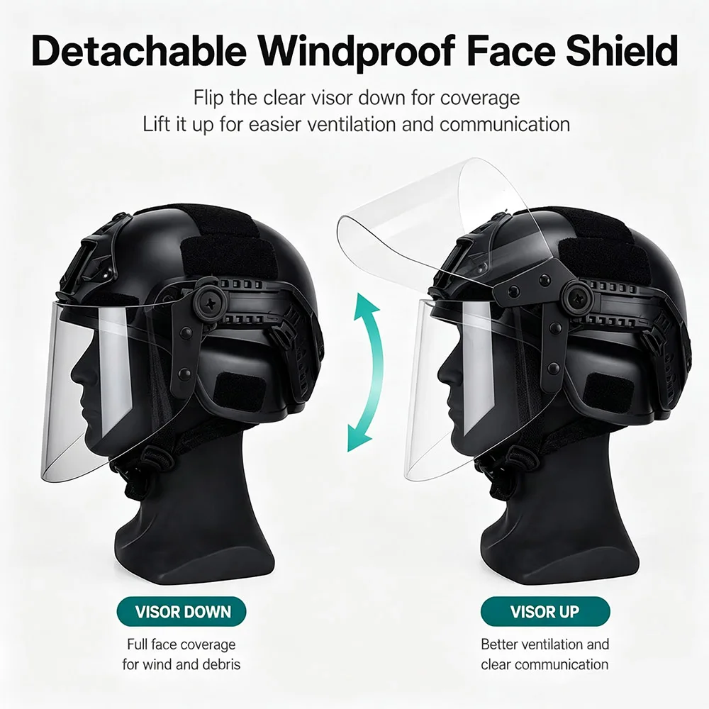 Casco táctico infantil MICH con soporte NVG y luz LED para cosplay - imagen 2