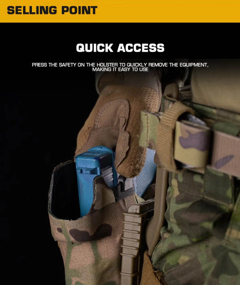 Funda en uso dentro de escenarios tácticos