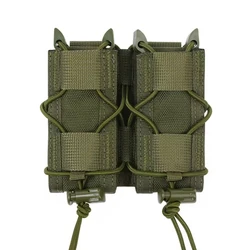 Bolsa táctica MOLLE doble para 9 mm con almacenamiento ligero