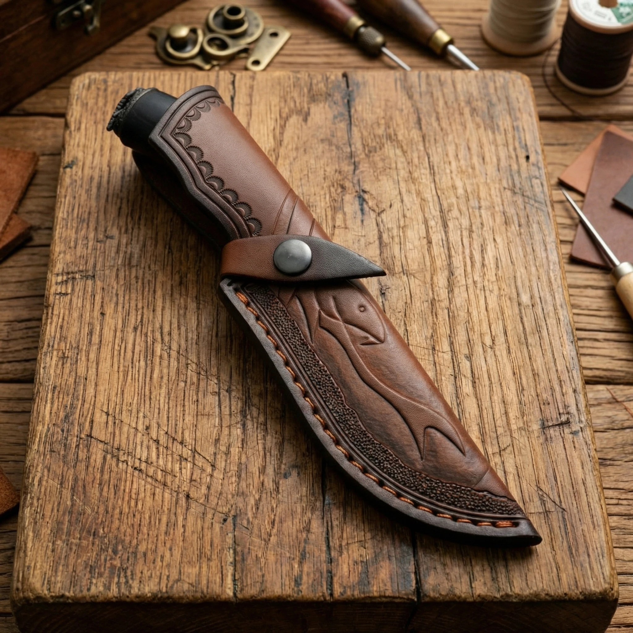 Cuchillo fijo de exterior con funda para camping y senderismo - imagen 5