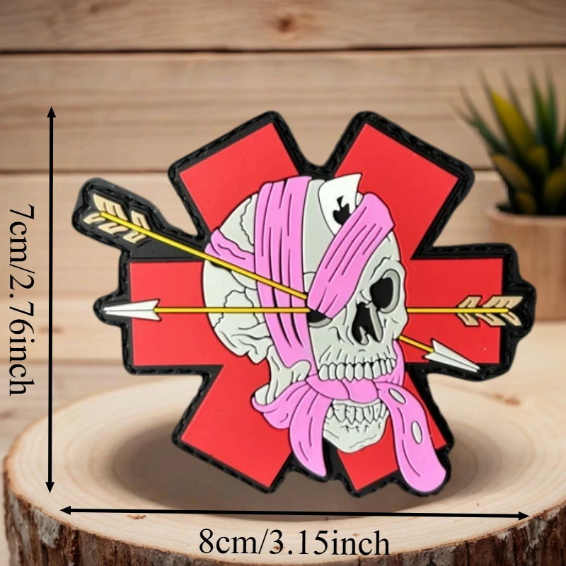 Parche morale esqueleto 3D – Velcro MOLLE para chaleco y brazalete