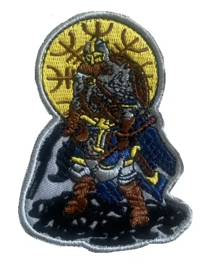 Parche velcro bordado samurái japonés vikingo guerrero blindado - imagen 3