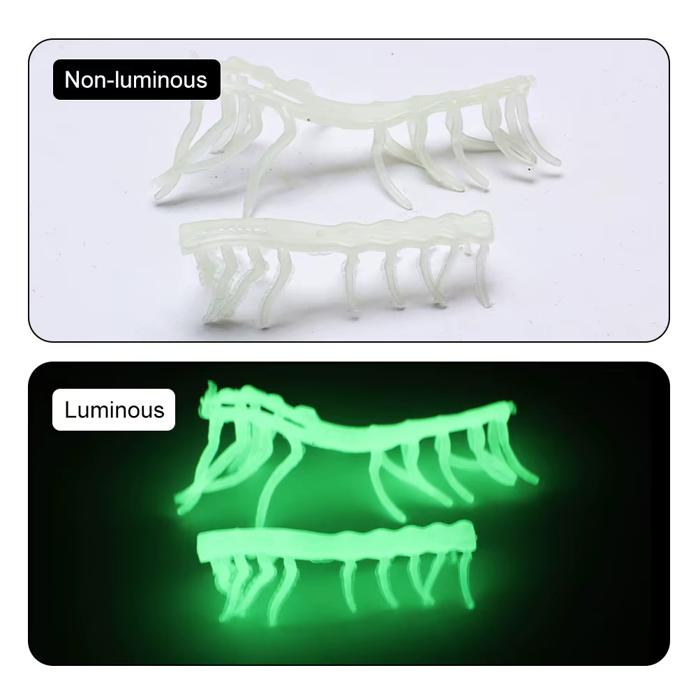 Señuelo de pesca cebo artificial camarón luminoso transparente blando