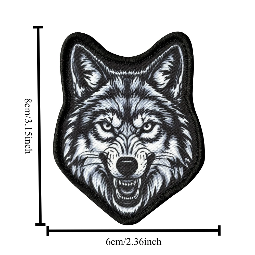 Parche táctico cabeza de lobo enojado – gancho y bucle - imagen 3