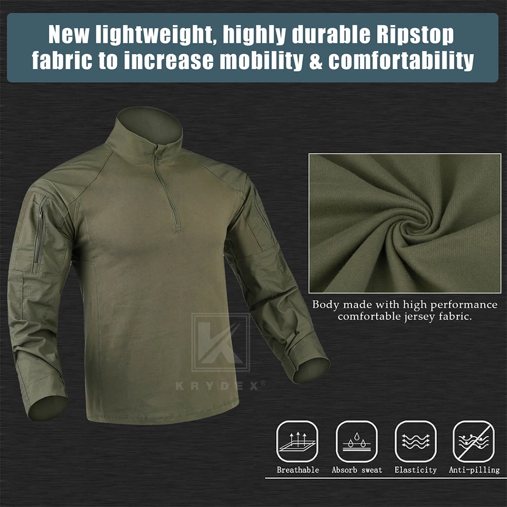 KRYDEX G4 Combat Shirt – Camisa táctica Ranger con coderas - imagen 5