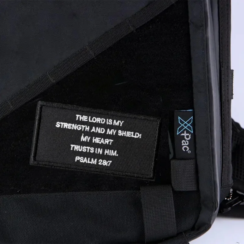 Parche táctico bordado PSALM con velcro para mochila y uniforme