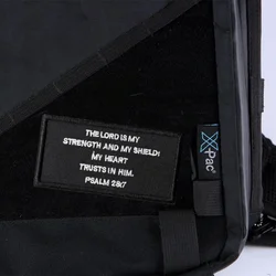 Parche táctico bordado PSALM con velcro para mochila y uniforme
