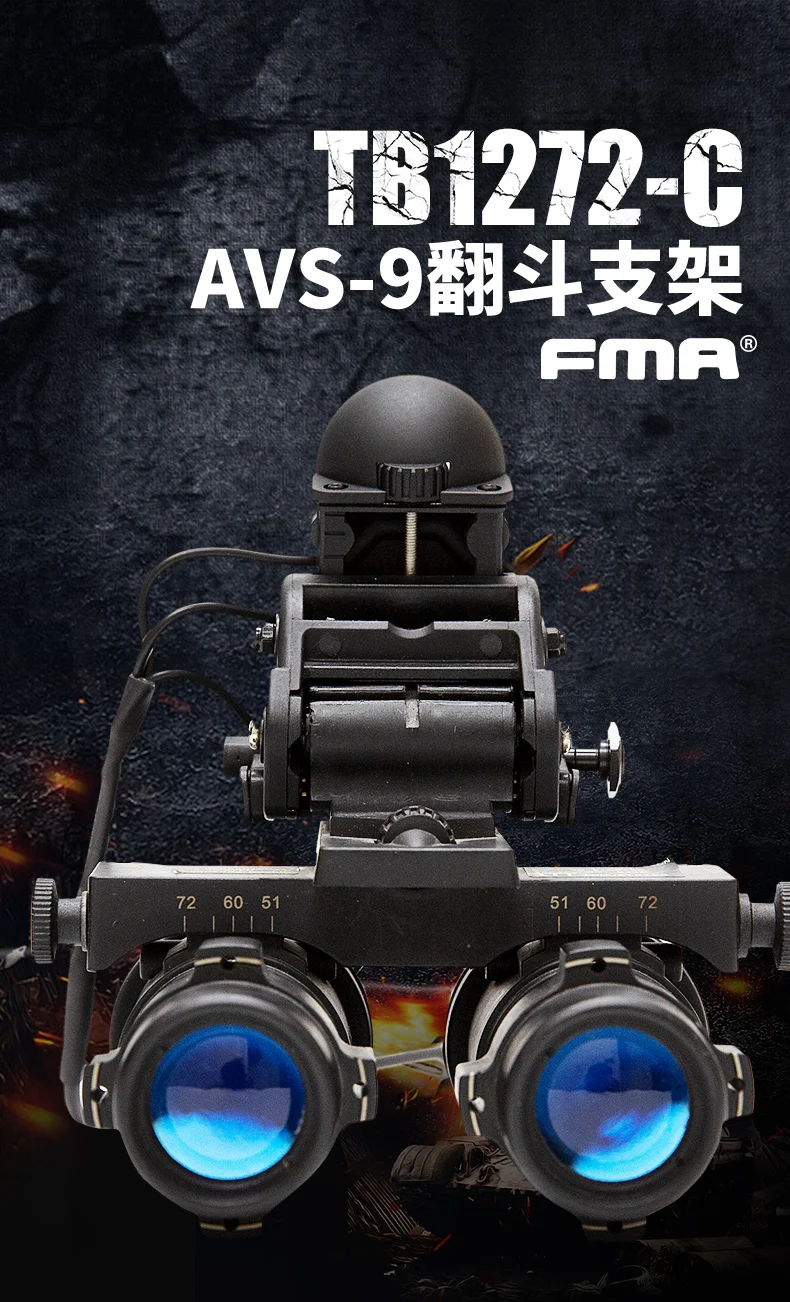 Vista frontal del soporte AVS9 en casco FAST