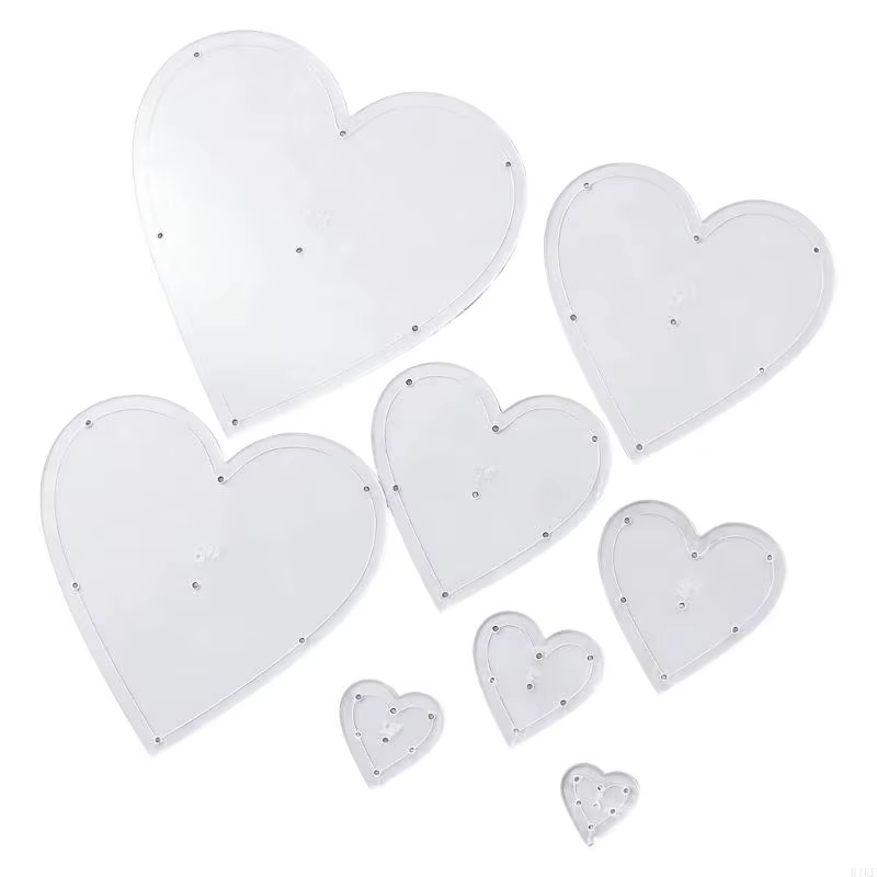 Plantillas acrílicas en forma de corazón para patchwork