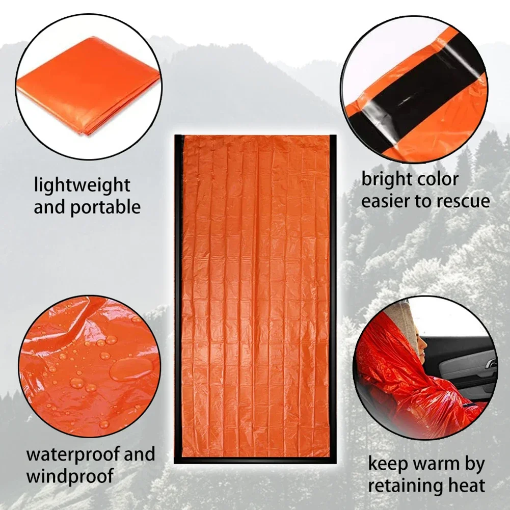 Manta térmica aluminizada supervivencia – Impermeable y viento para camping - imagen 2