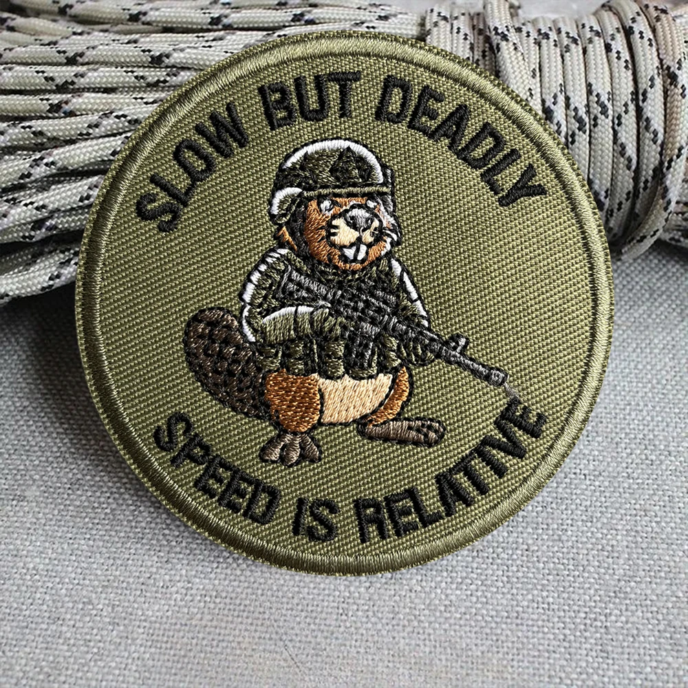 Parche táctico PVC Slow But Deadly Beaver con velcro para airsoft - imagen 5