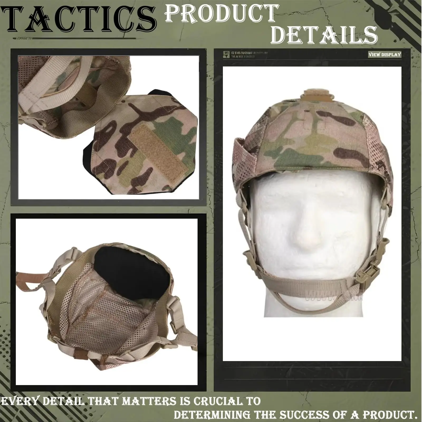 Gorra táctica camuflaje ajustable NVG para visión nocturna airsoft - imagen 4