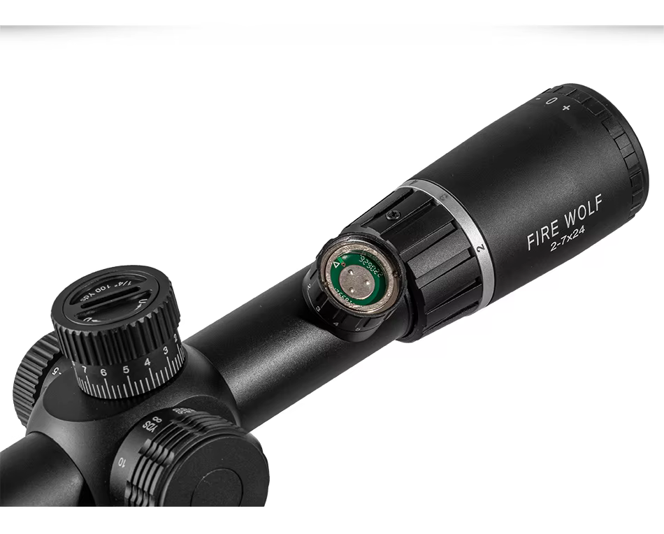 Vista completa del kit Fire Wolf 2-7X24 con luz de caza
