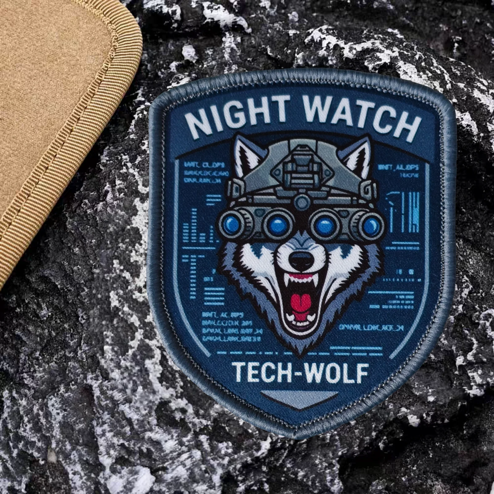 Parche táctico Night Watch Tech-Wolf con velcro moral - imagen 2