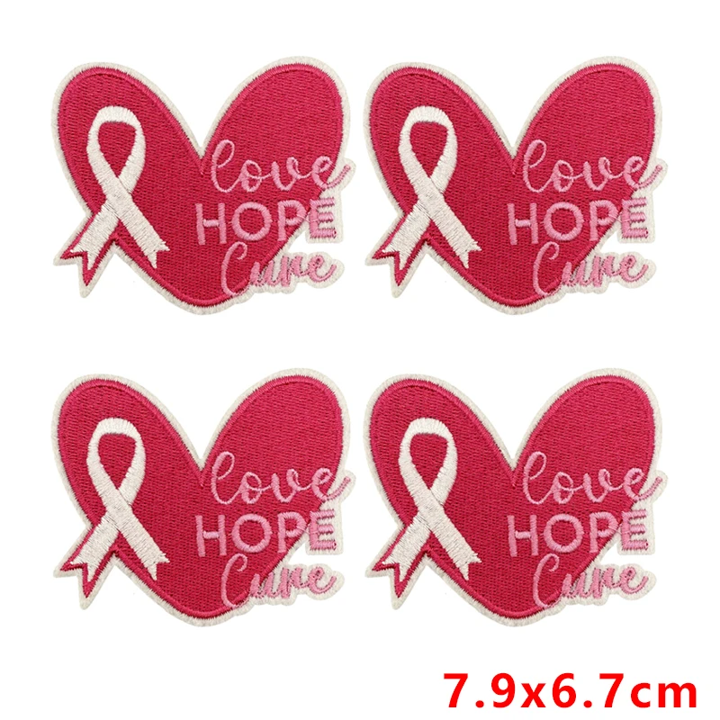 Parche bordado termoadhesivo cinta rosa Amor Esperanza para chaquetas - imagen 3