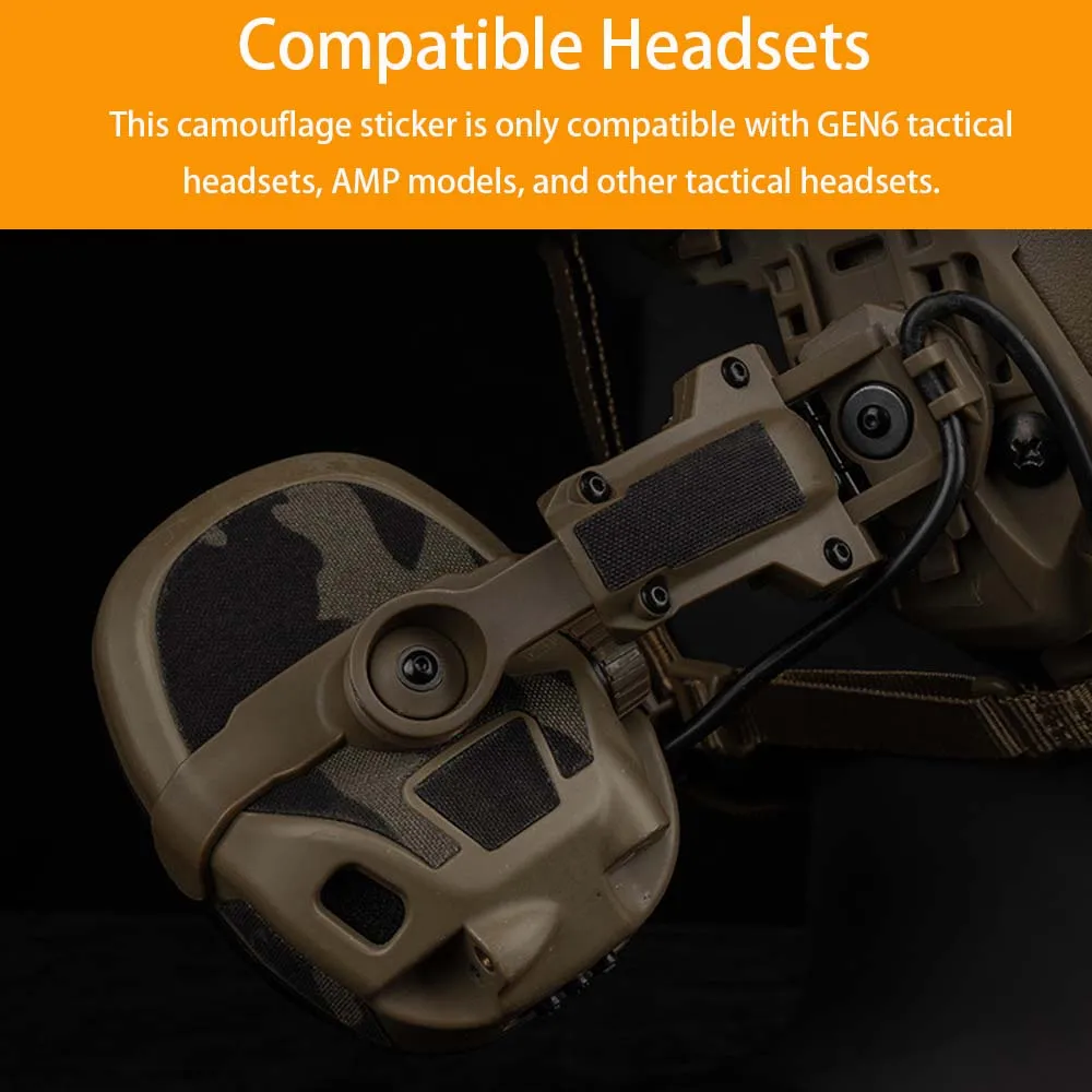 Calcomanía camuflaje GEN6 para auriculares tácticos – AMP - imagen 3
