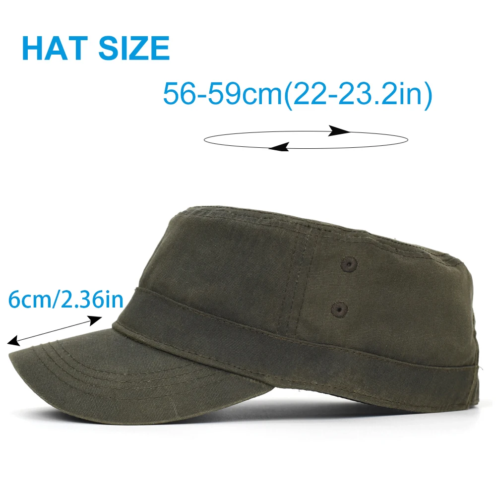 Gorra militar lona encerada algodón impermeable cadete Vintage plana