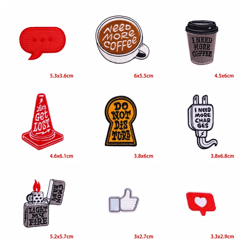 Parche bordado termoadhesivo taza de café para ropa diaria - imagen 5