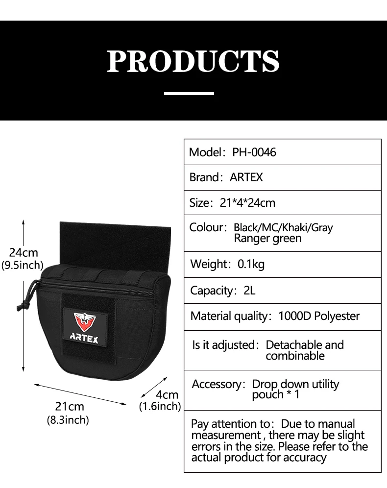 Bolsa táctica MOLLE pecho CRM CRX para chaleco descarga - imagen 3