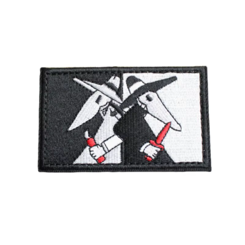 Parche táctico bordado búho rectangular de morale con velcro - imagen 3