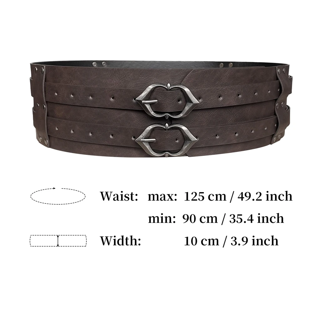 Armadura medieval de piel sintética doble cara para muslo - imagen 3