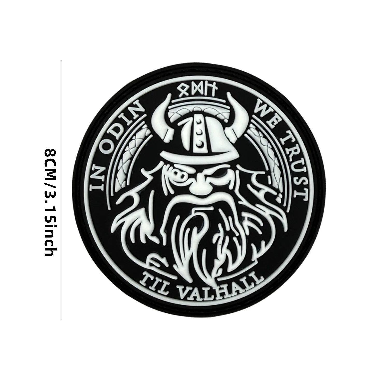 Parches redondos con acabado en PVC y motivo viking tactical