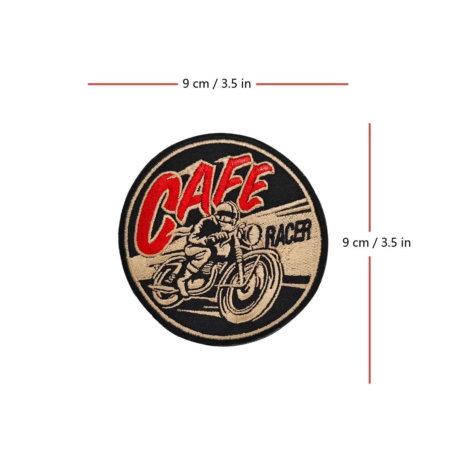 Parche Velcro Cafe Racer bordado - insignia motorista retro para ropa - imagen 2