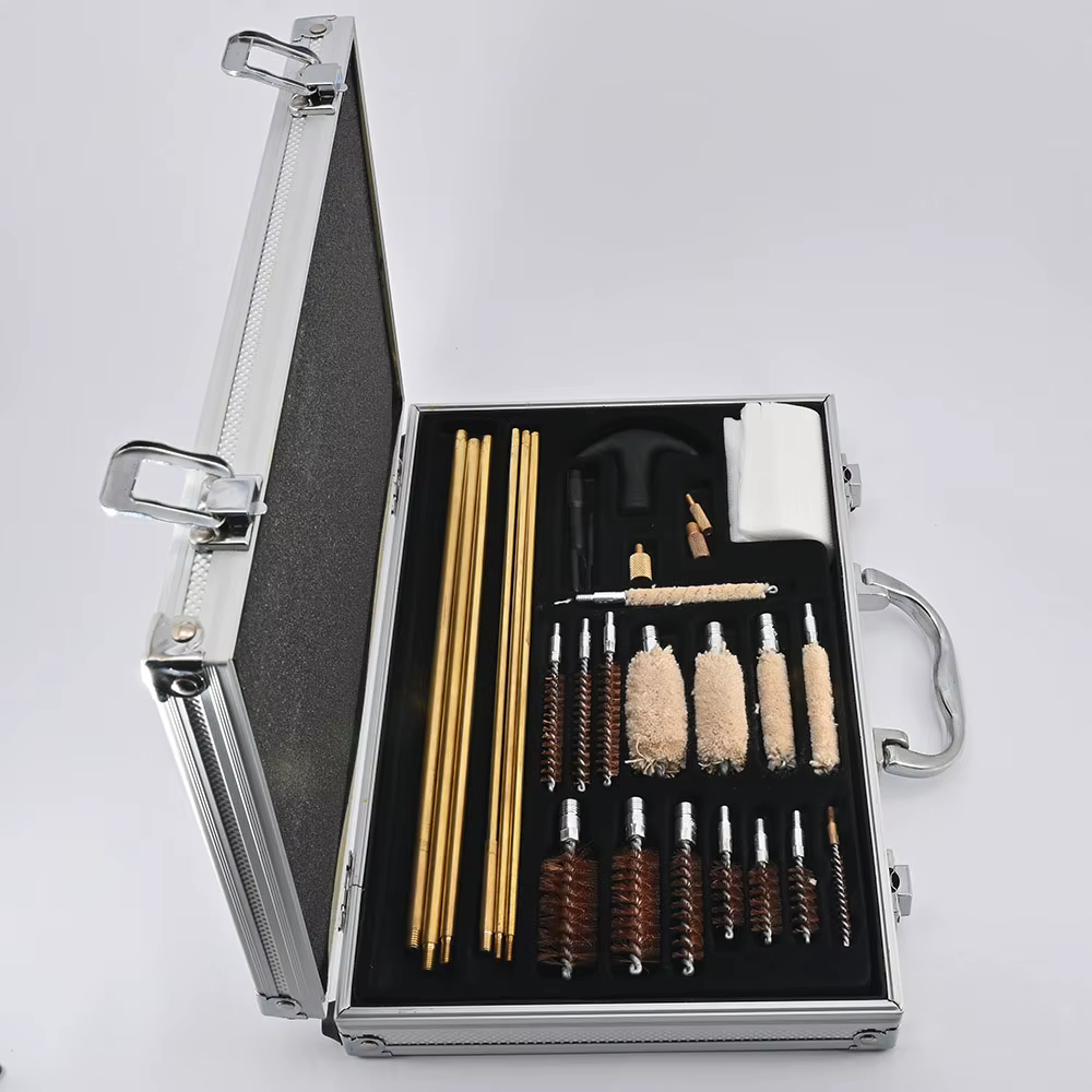 Kit Limpieza Pistola Rifle Escopeta Varilla Latón Caja Aluminio - imagen 3