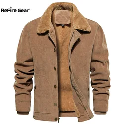 Chaqueta camionero de pana con forro sherpa – Abrigo informal hombre
