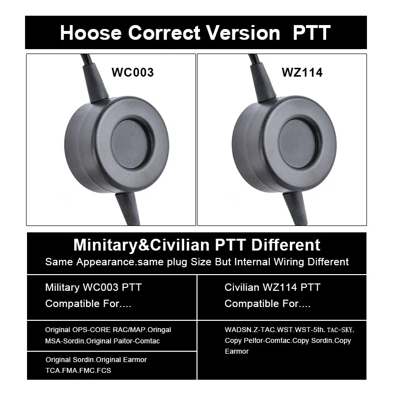 WADSN PTT táctico TCI estándar para auriculares y walkie-talkie - imagen 4
