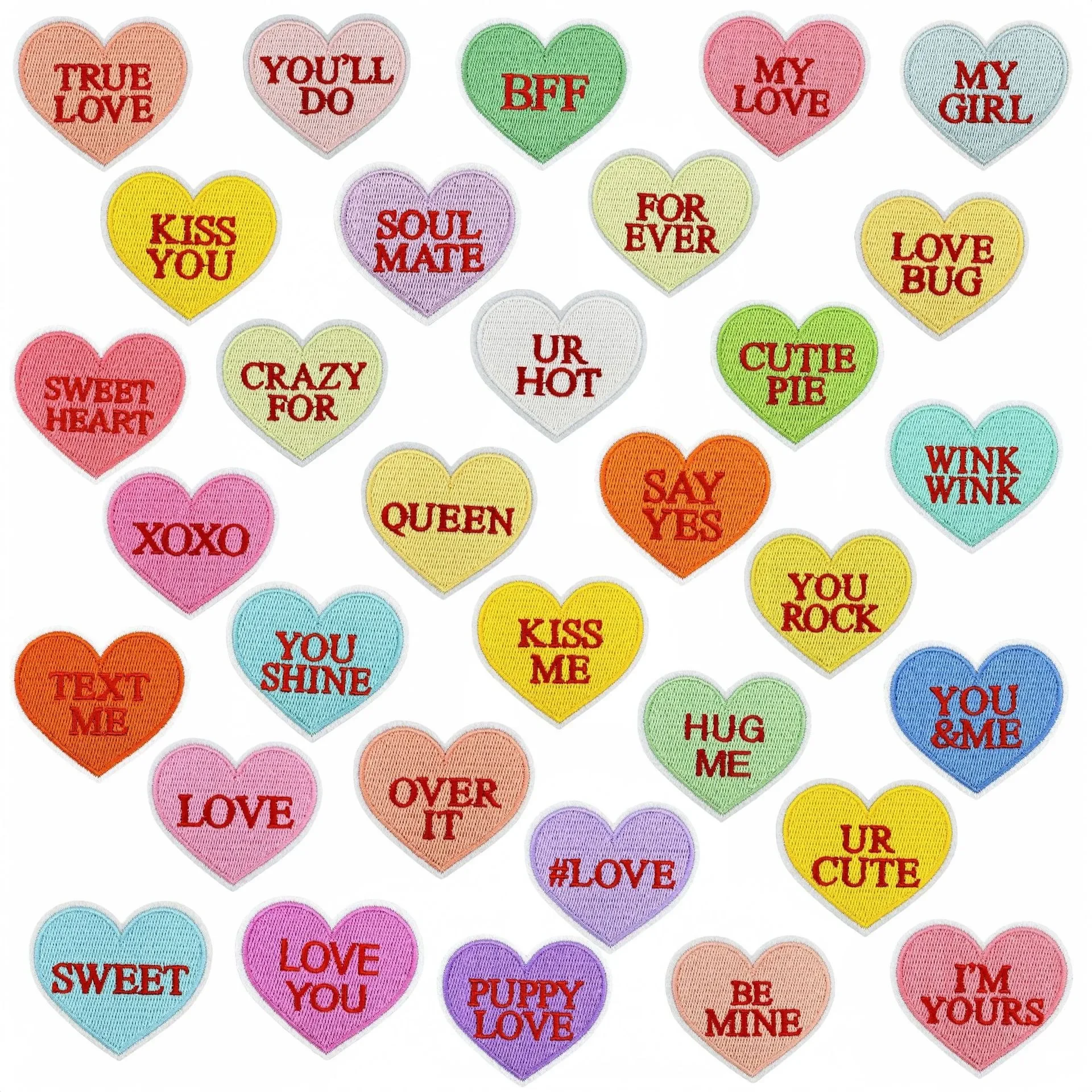 Cutie Parche termoadhesivo bordado corazón XOXO para camisetas - imagen 5