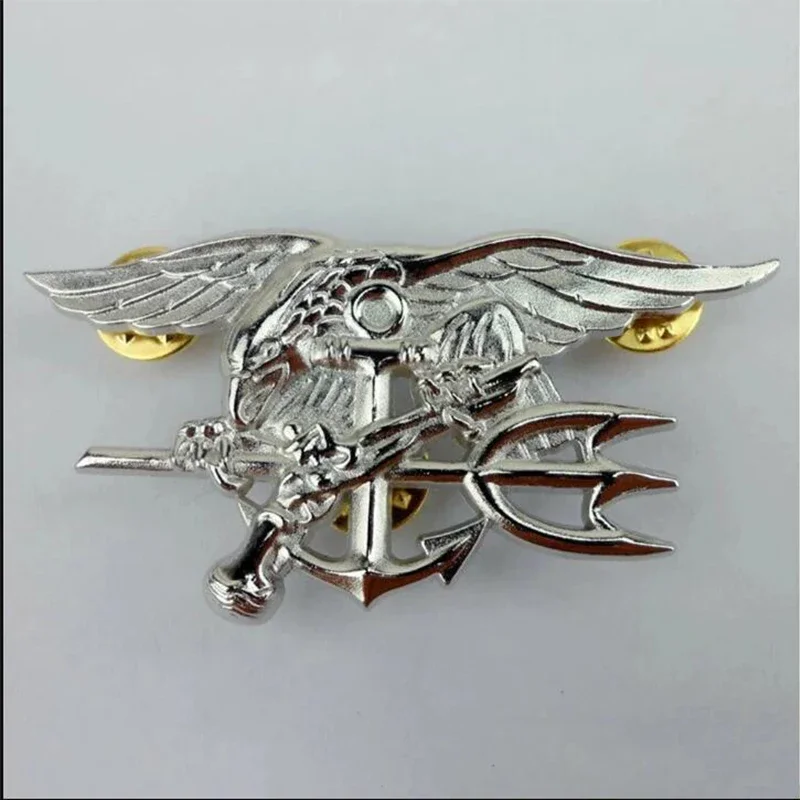 Pin de insignia Tridente Marina EE. UU., broche táctico