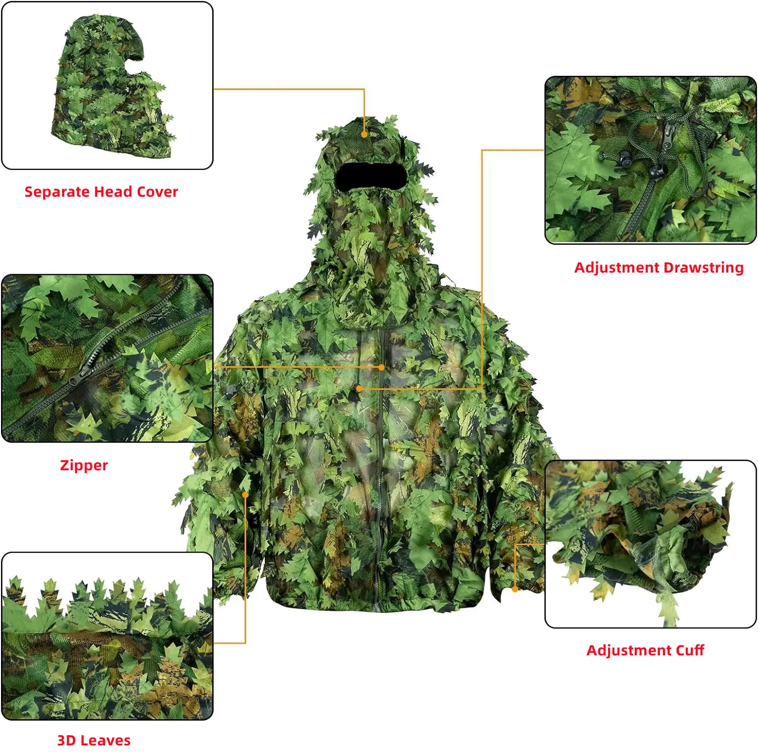 Traje Ghillie camuflaje biónico para caza, pesca y observación - imagen 3