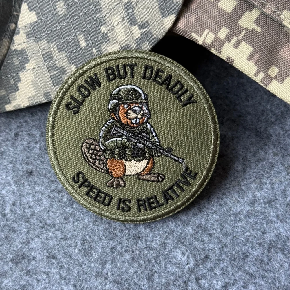 Parche bordado Beaver insignia moral gancho y bucle militar - imagen 3