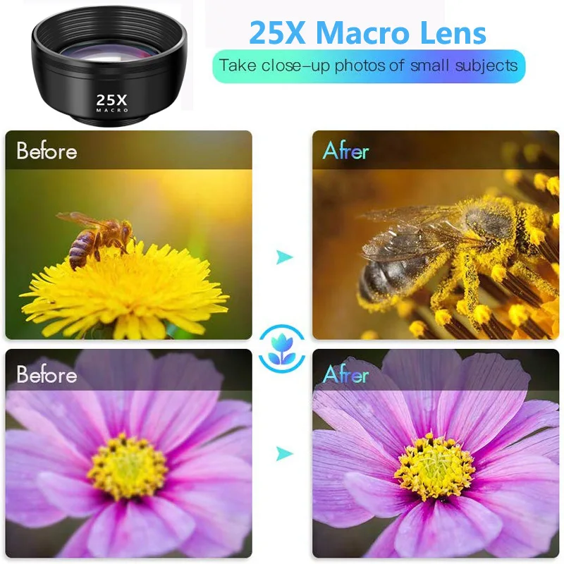 Kit lentes cámara móvil gran angular macro ojo de pez - imagen 5