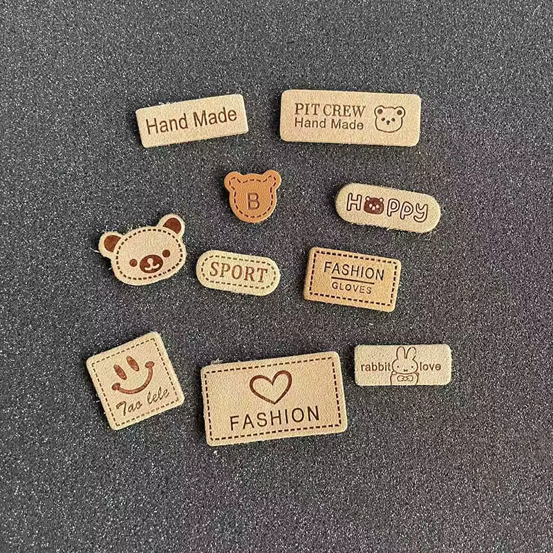Etiquetas de cuero infantiles oso y conejo para coser parches - imagen 2