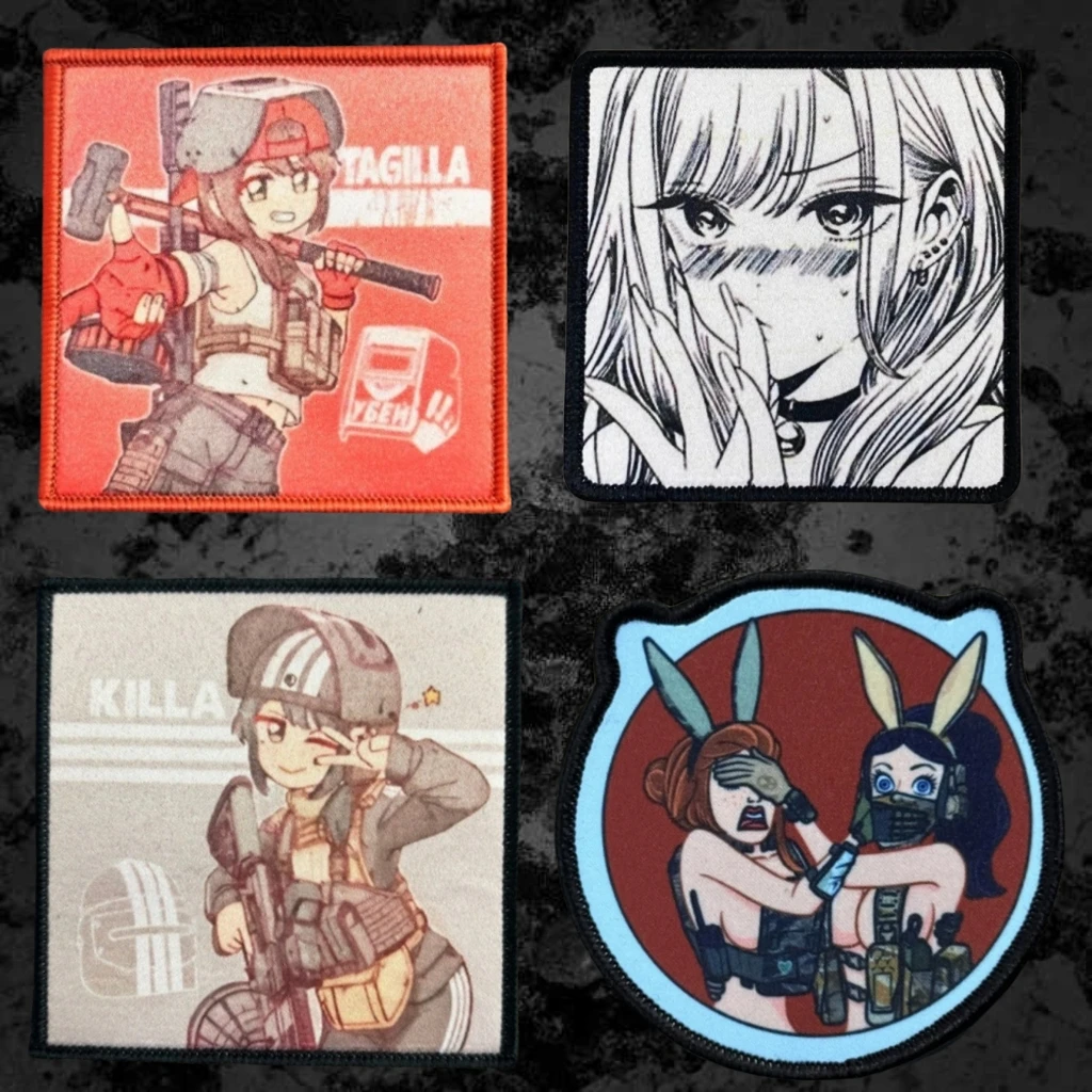 Parche táctico de chicas anime con velcro para chaleco o mochila - imagen 2
