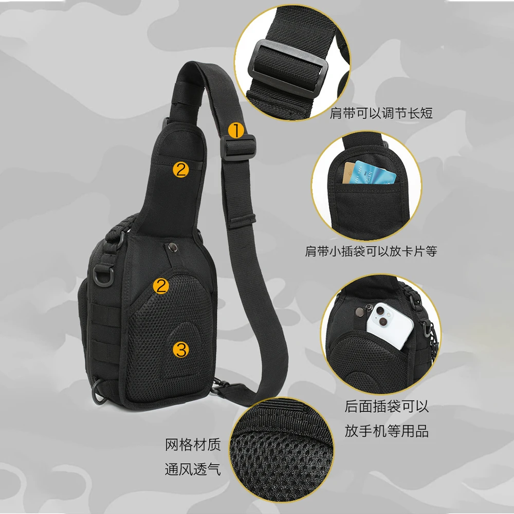 Bolsa táctica de hombro EDC con bandolera para pistola oculta - imagen 4