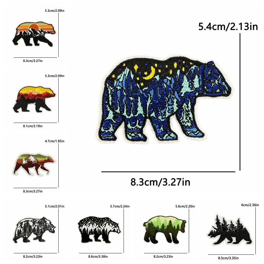Parche bordado infantil osos paisaje – Termoadhesivo para planchar - imagen 2