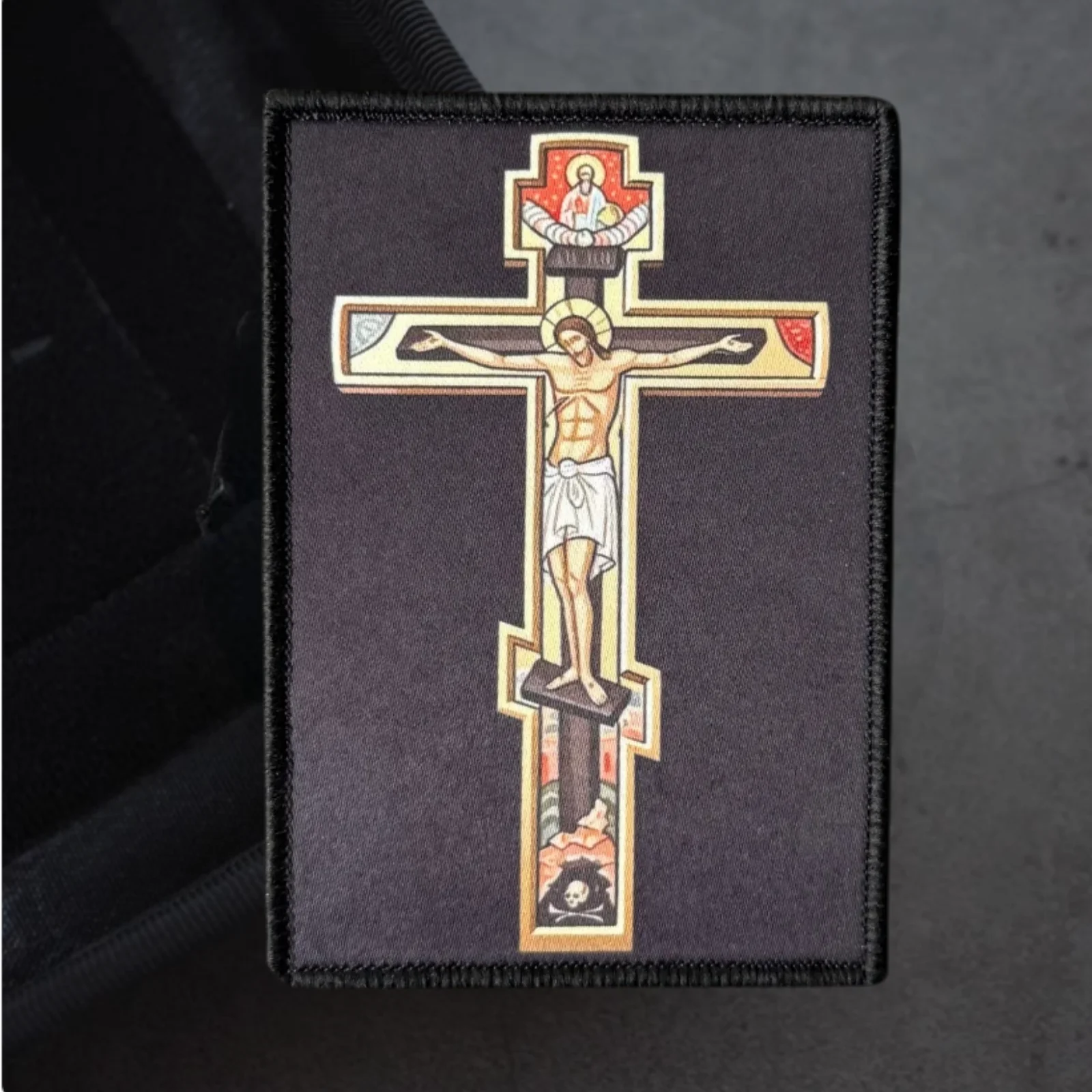 Parche táctico de Jesús con crucifijo ortodoxo de velcro - imagen 3