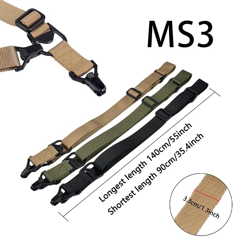MS3 eslinga táctica QD para pistola ajustable Airsoft y exteriores