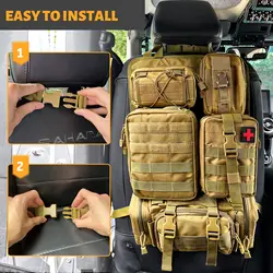 Organizador Táctico MOLLE para Respaldo de Asiento de Vehículo