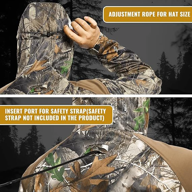Chaqueta camuflaje de softshell con capucha para caza táctica - imagen 4