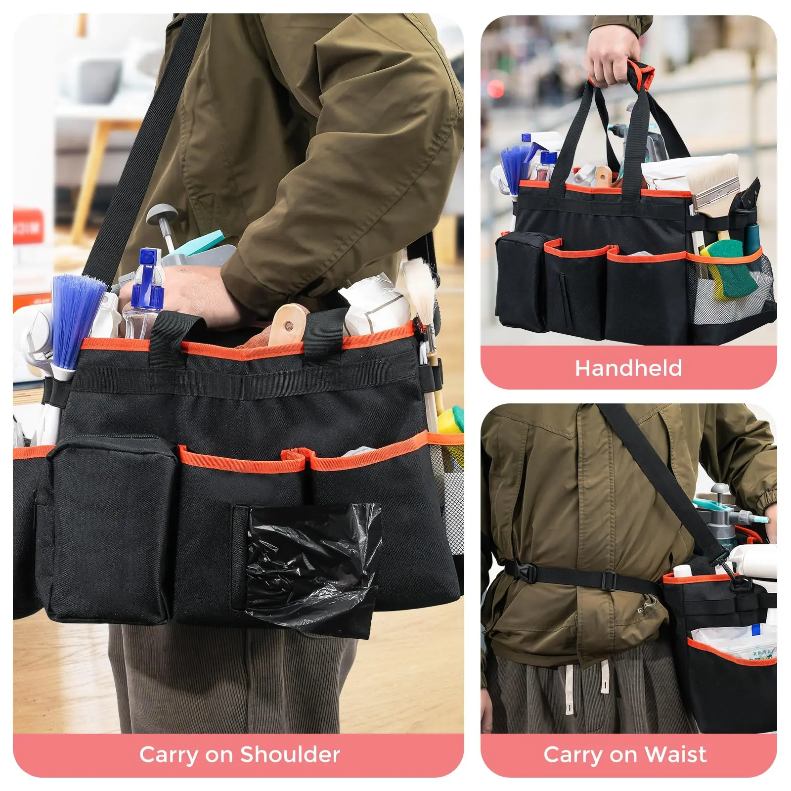 Bolsa de transporte plegable organizadora para artículos de limpieza - imagen 5