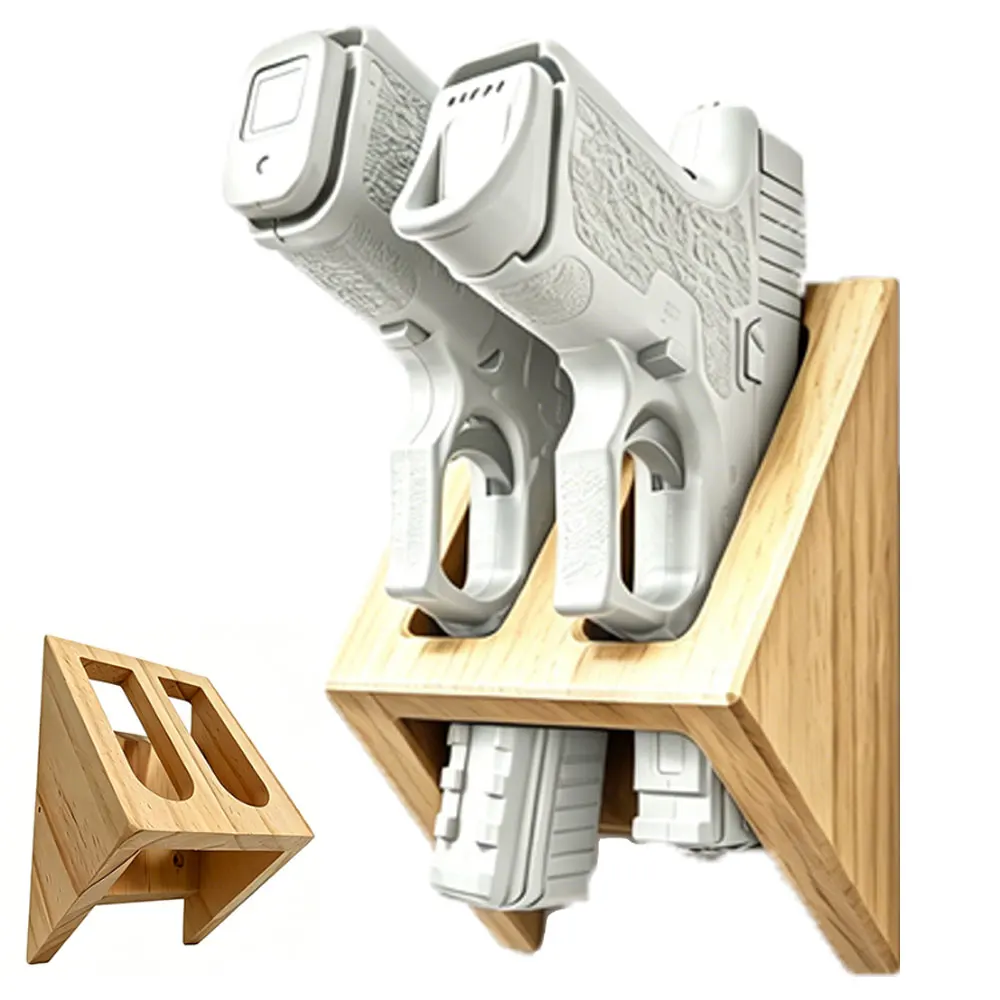 Soporte triangular de madera para pistolas táctico con orificios - imagen 5