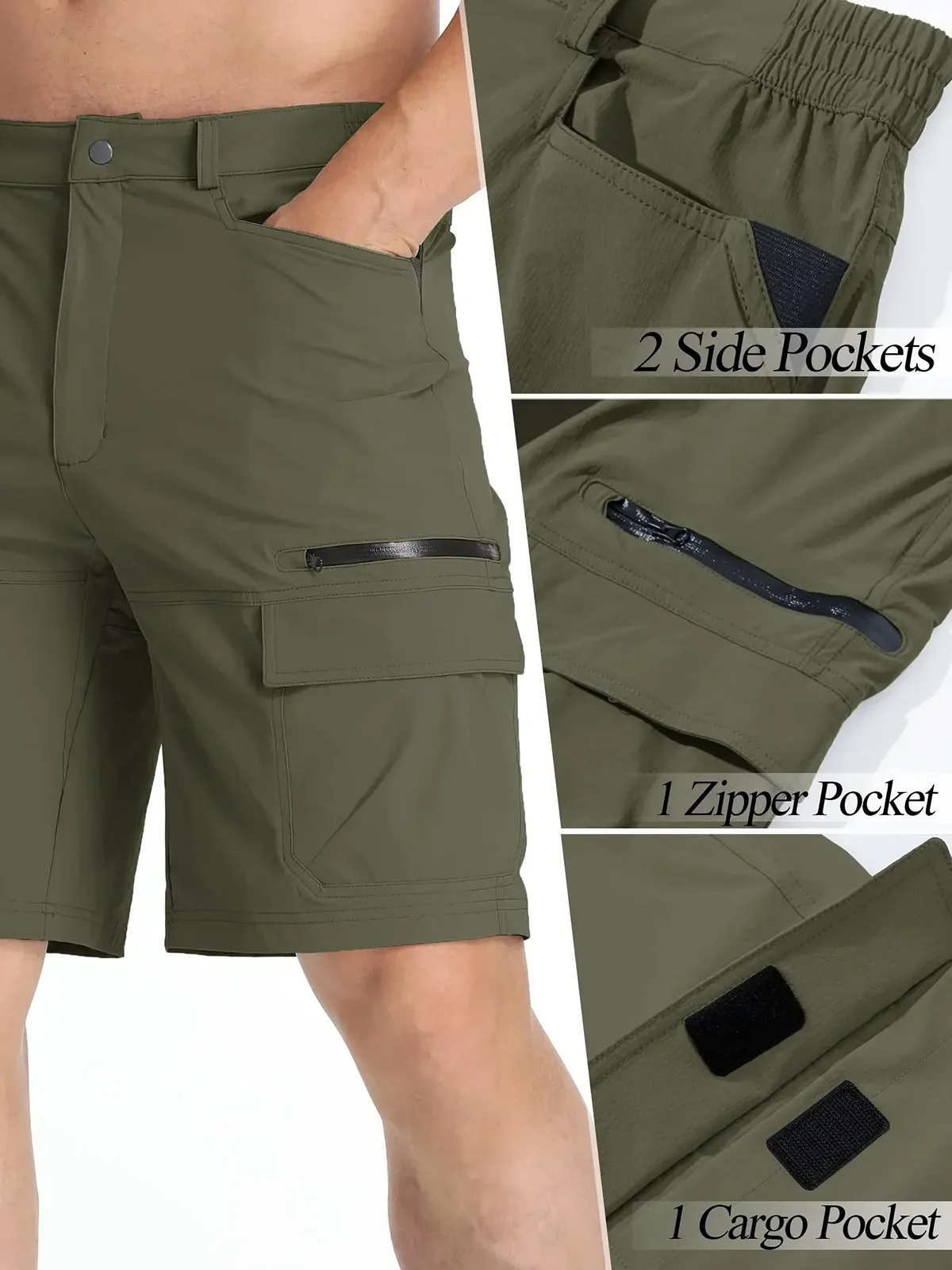 Pantalones cortos cargo repelentes al agua multibolsillos hombre - imagen 2