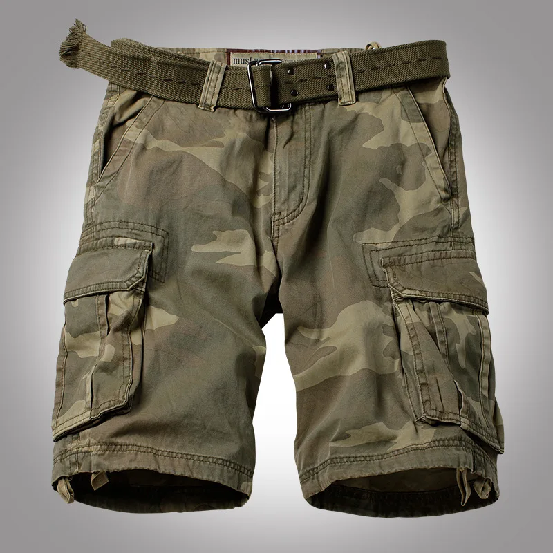 Shorts tácticos camuflaje woodland – Transpirables multibolsillo