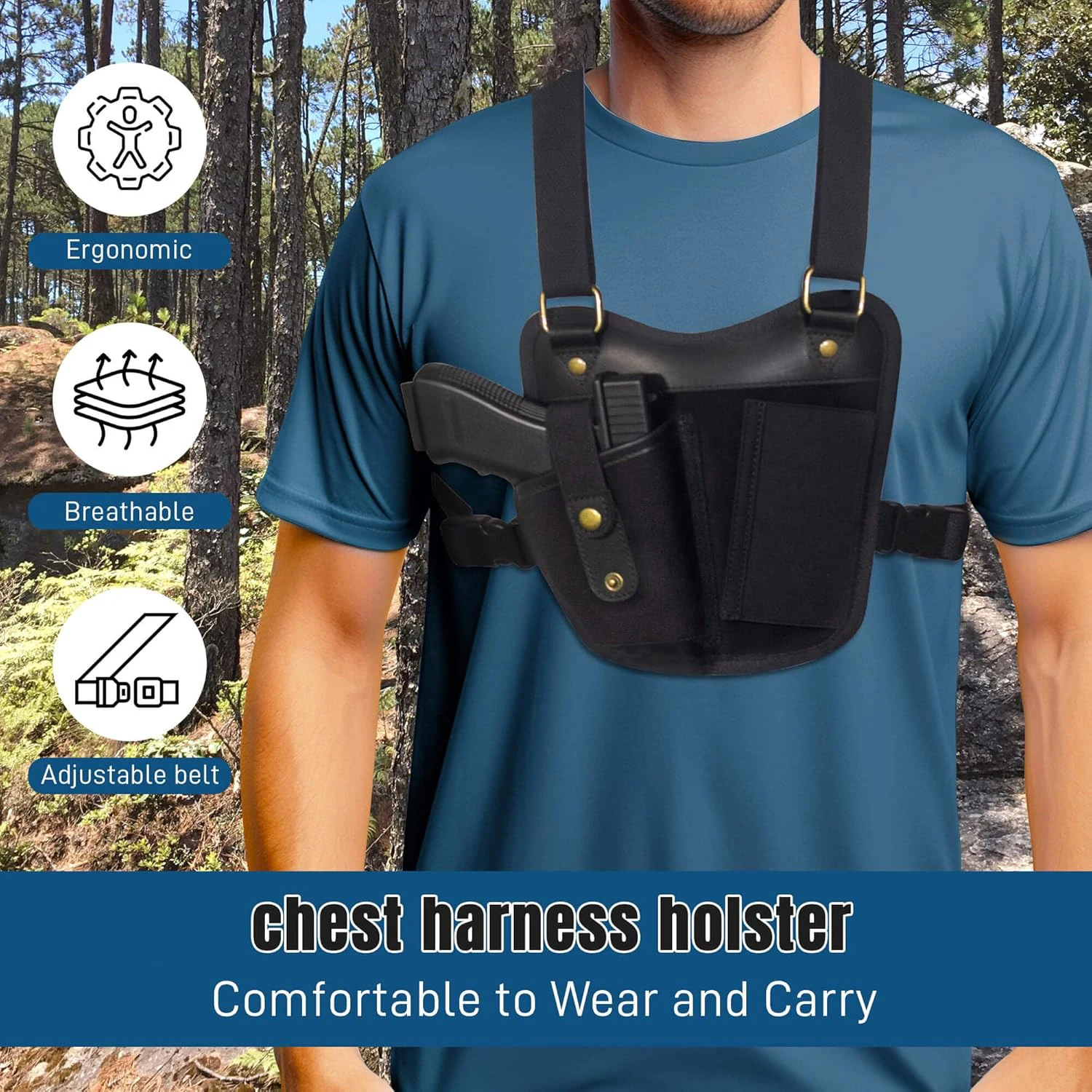 Funda táctica universal para pistola en arnés de pecho - imagen 5